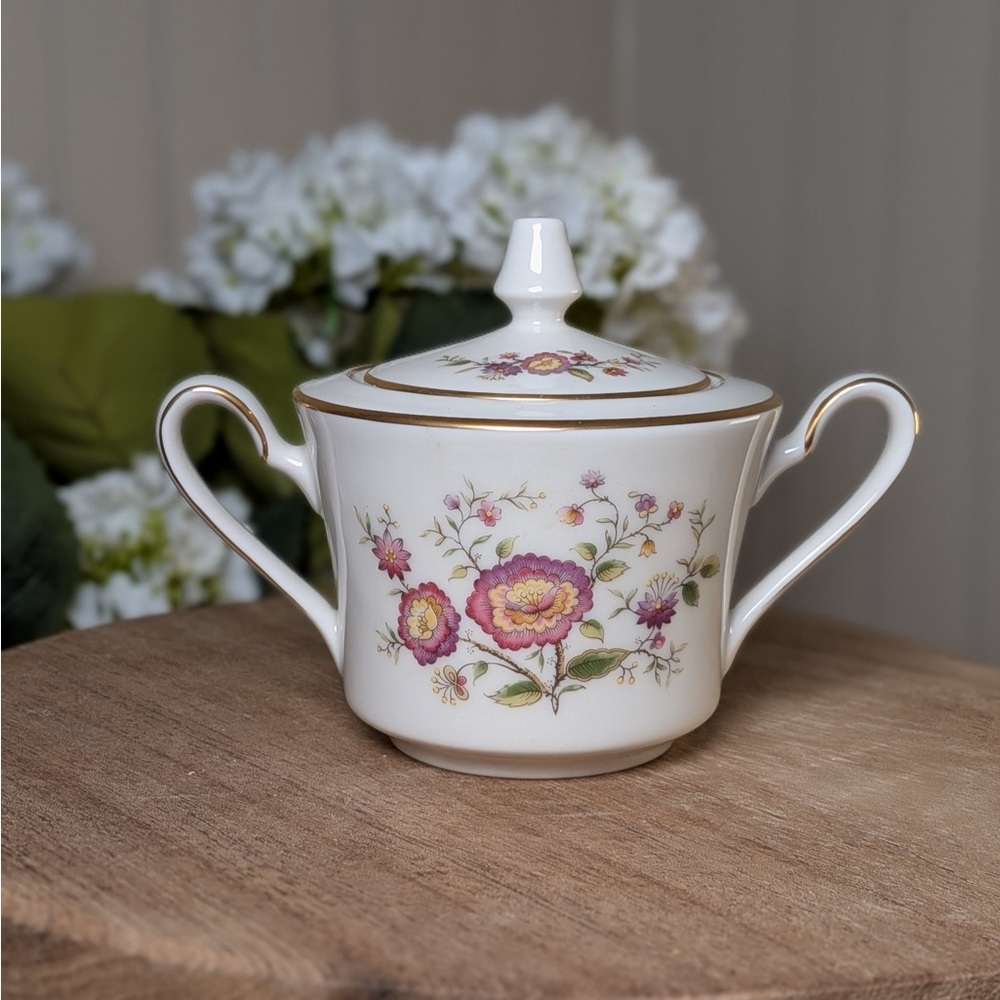 Vintage Noritake Asian Song 7151 Sugar Bowl w/Lid & Creamer Set | Japan Floral - Picture 6 of 12